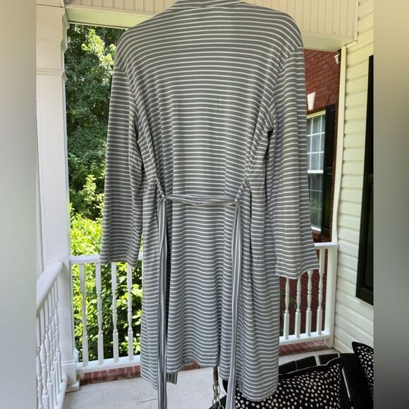 The Company Store Green Striped Robe. 100% Pima Cotton. Size S. - Picture 5 of 5